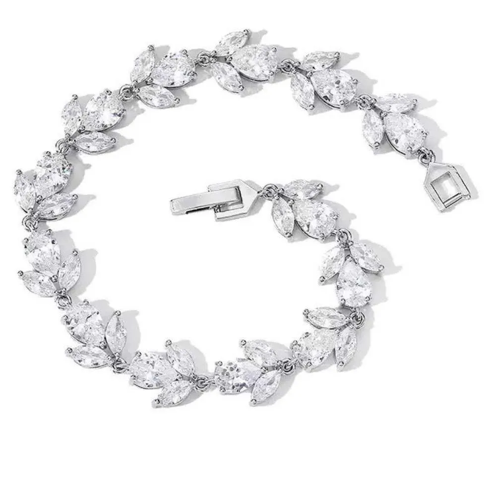 Flower Blossom Cubic Zirconia Tennis Bracelets for Women with Marquise and Oval Cut AAA  Cubic Zirconia