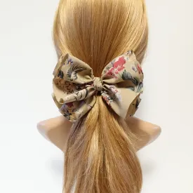 flower plant print hair bow barrette volume up women hair bow clip hair accessories