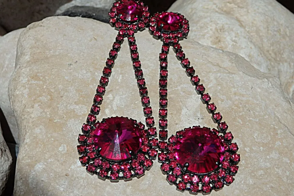 Fuchsia Chandelier Earrings