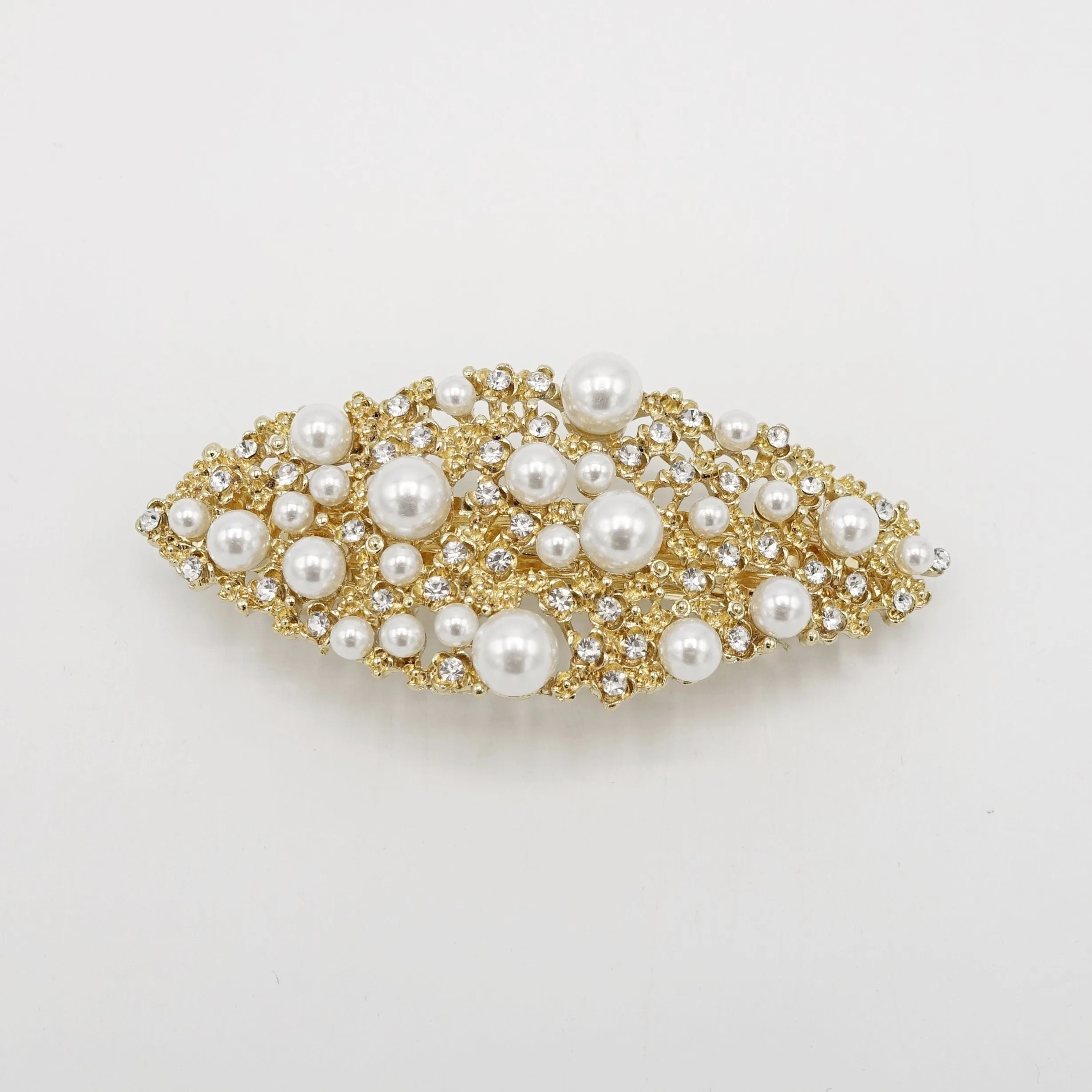 galaxy pearl rhinestone hair barrette