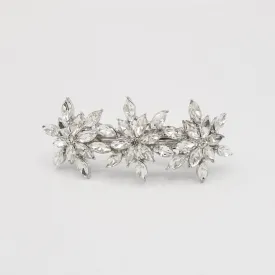 glass rhinestone embellished snow flower hair barrette women hair accessory