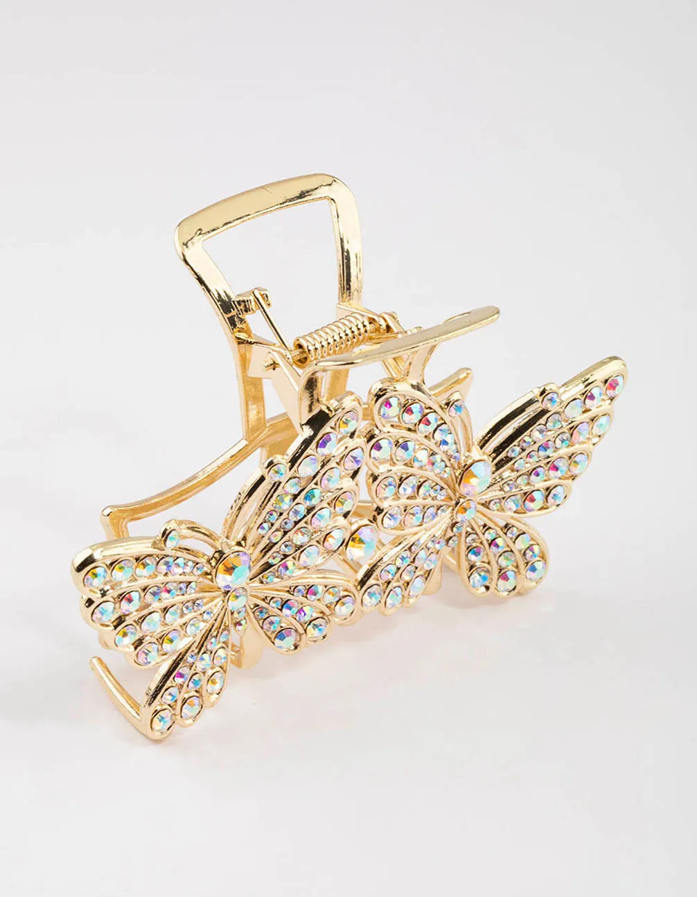 Gold Bling Butterfly Hair Claw Clip