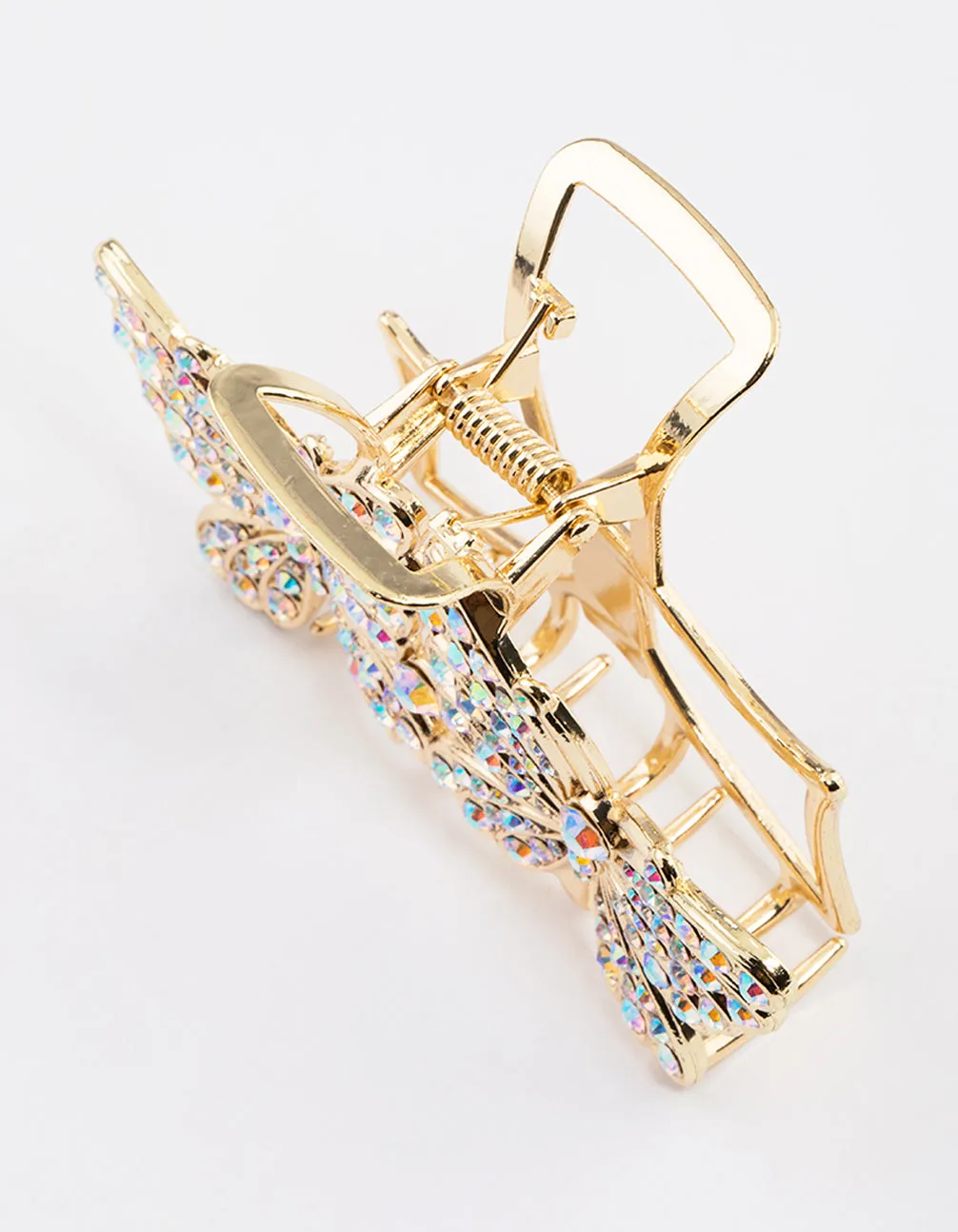 Gold Bling Butterfly Hair Claw Clip