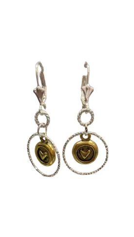 GOLD HEART DROP EARRINGS