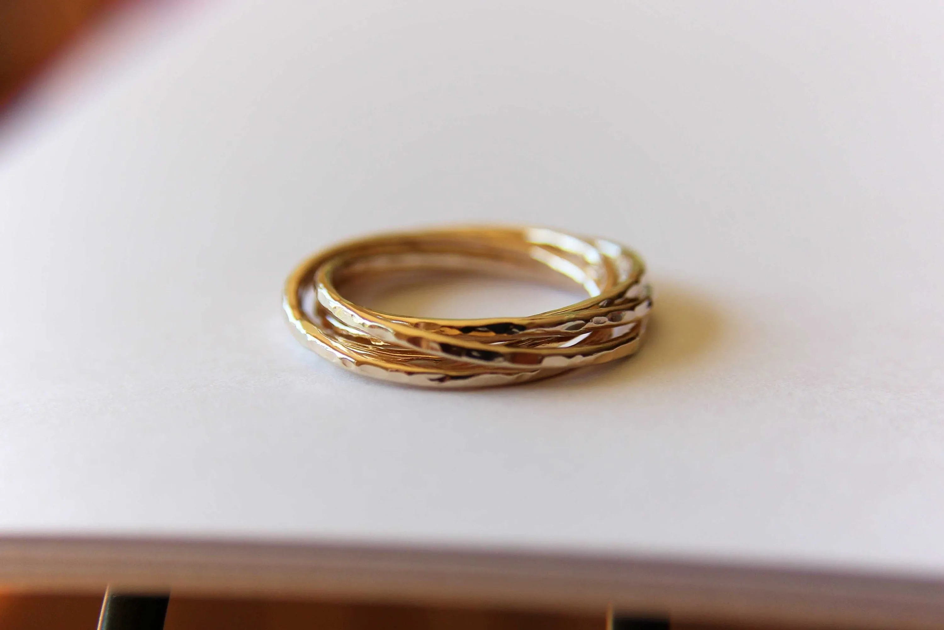 Gold Interlocking Rings, Thumb Rings, Textured Gold Thumb Ring, Interlocking Rings, Rolling Ring, Stacking Rings, Minimalist Rings