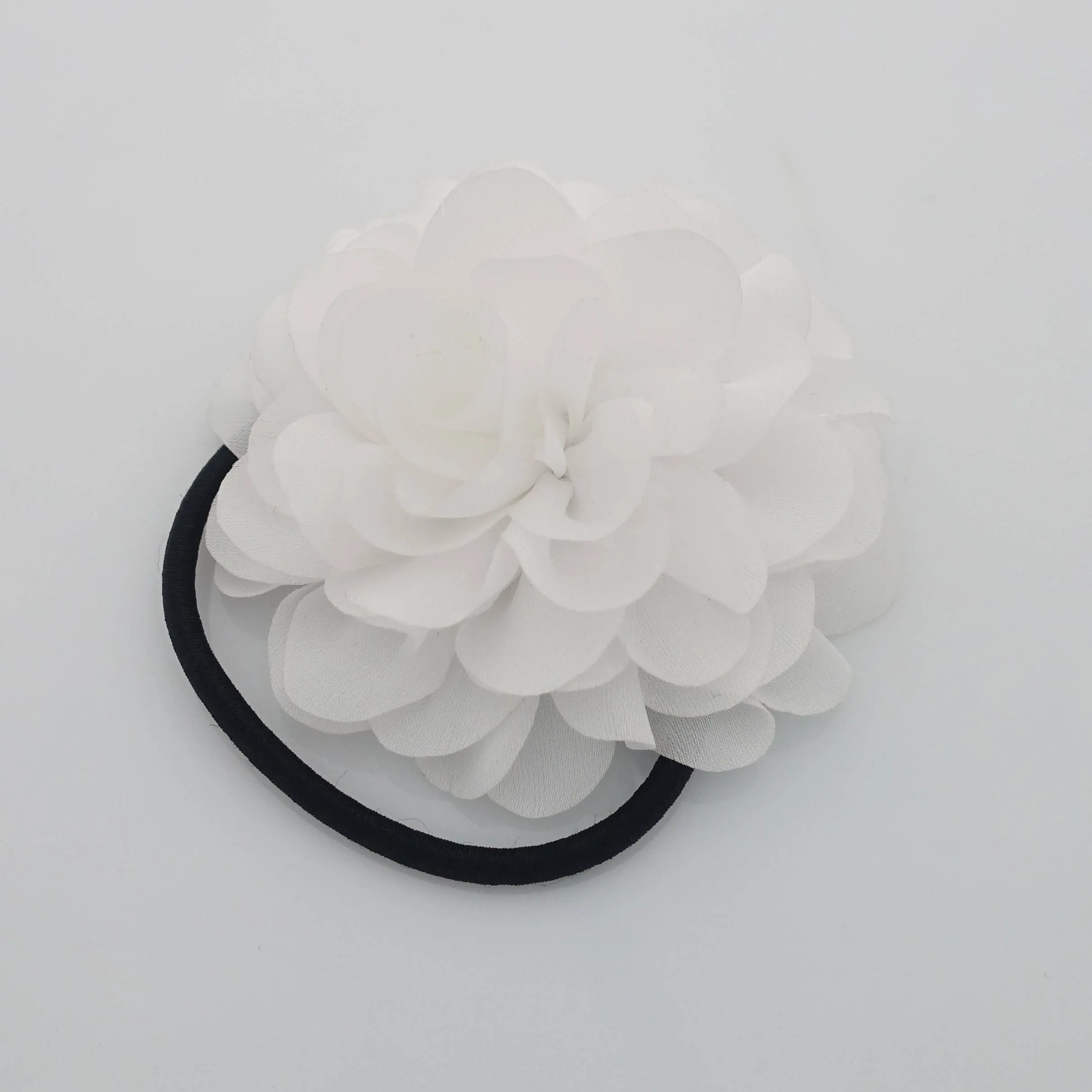 Handmade Dahlia Flower Hair Elastics Ponytail Holder Flower Hair Accessories