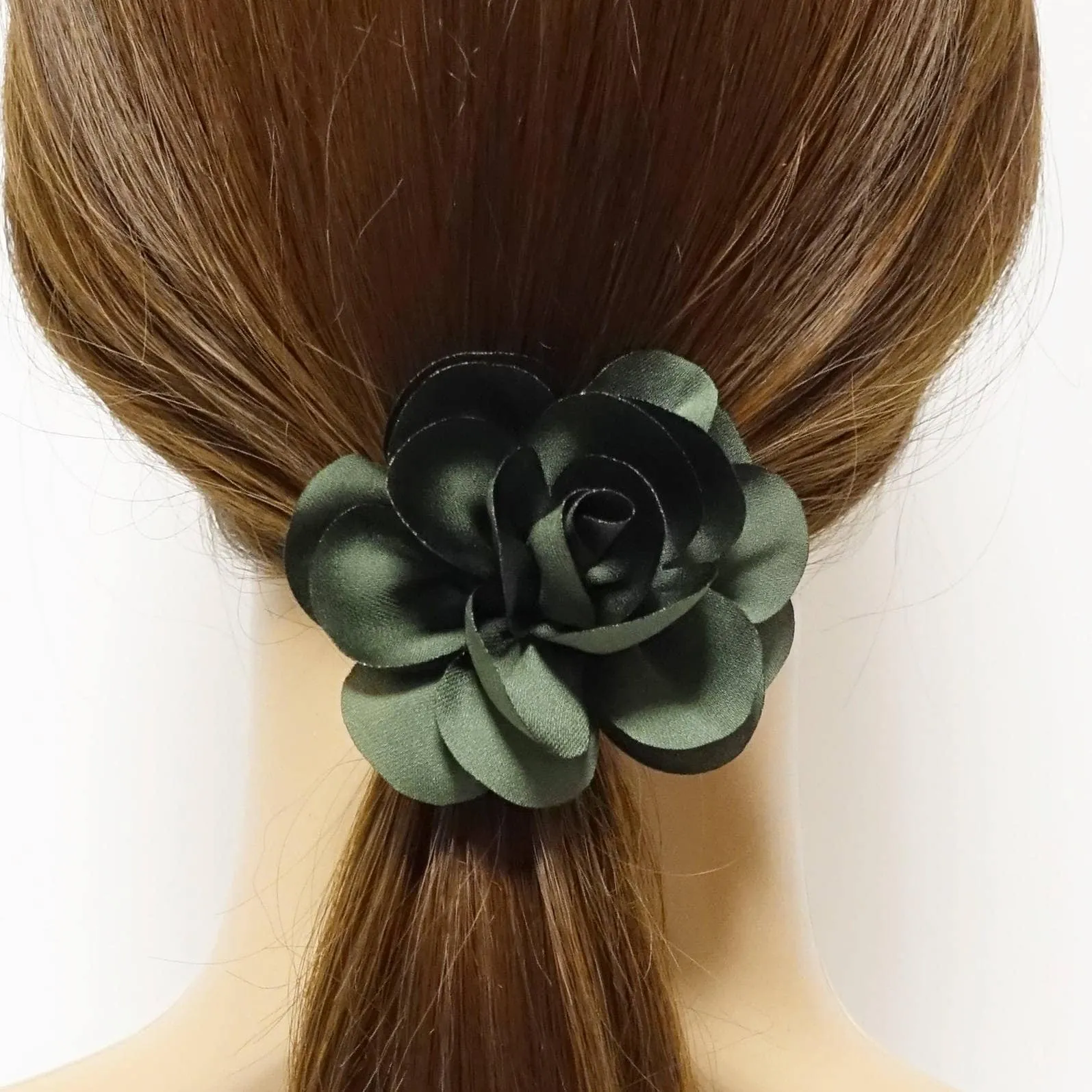 Handmade Mini Flower Hair Elastic Ponytail Holder Women Flower Hair Accessory