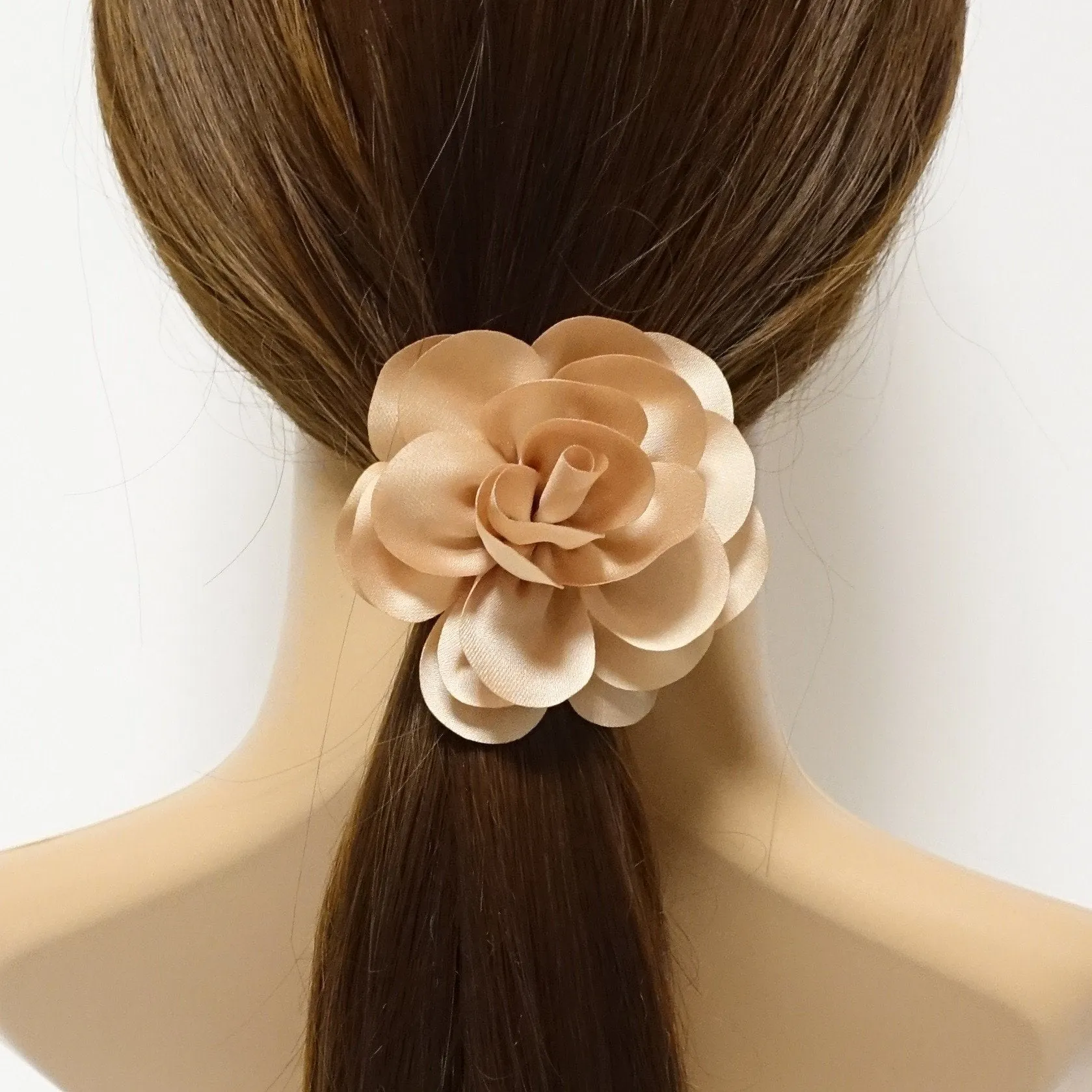 Handmade Mini Flower Hair Elastic Ponytail Holder Women Flower Hair Accessory