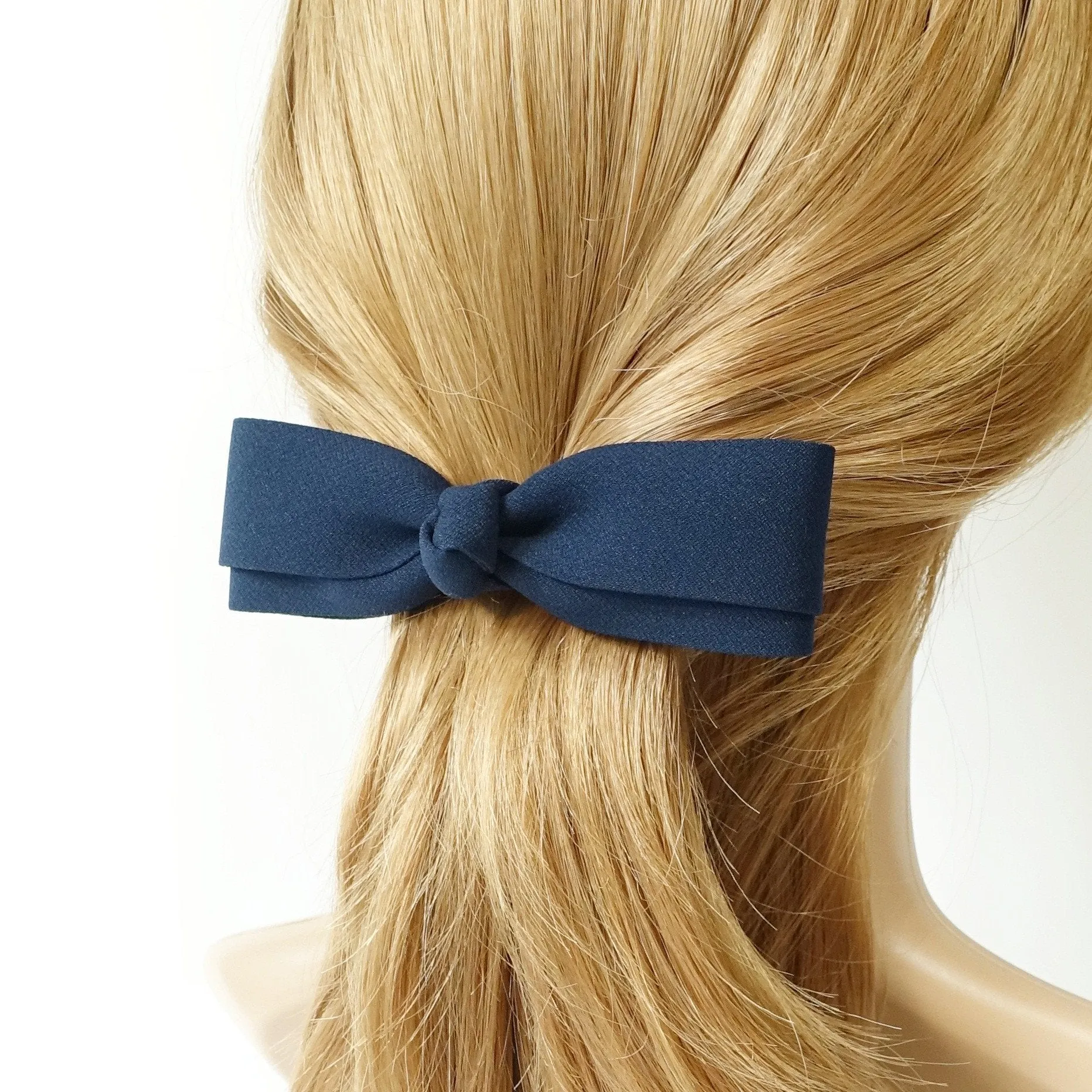 Handmade Solid Color Slim and straight Hair Bow French Hair Barrettes