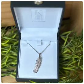 Kelly Herd Shimmering Feather Pendant Sterling Necklace