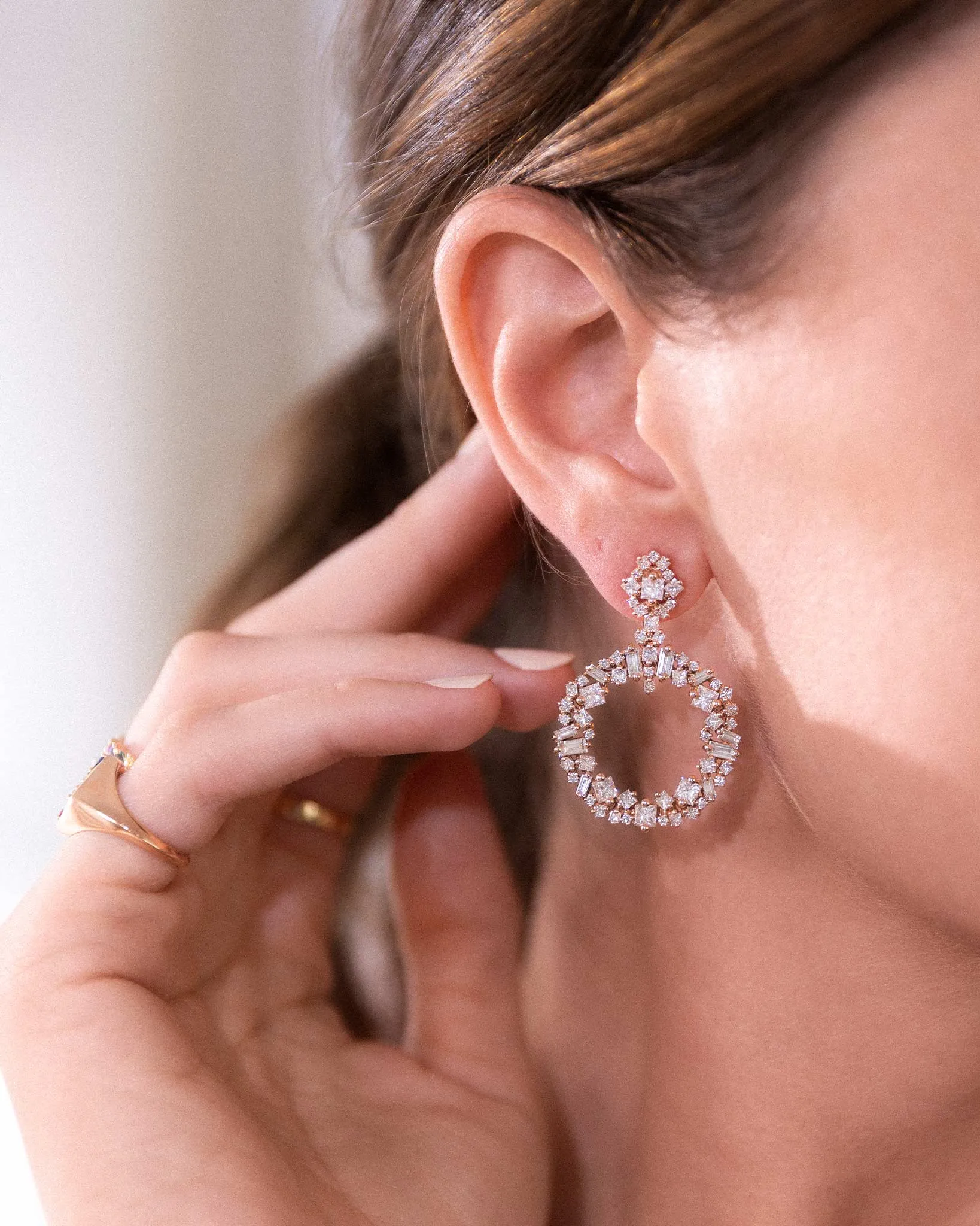 La Fantaisie Eclipse Diamond Drop Earrings