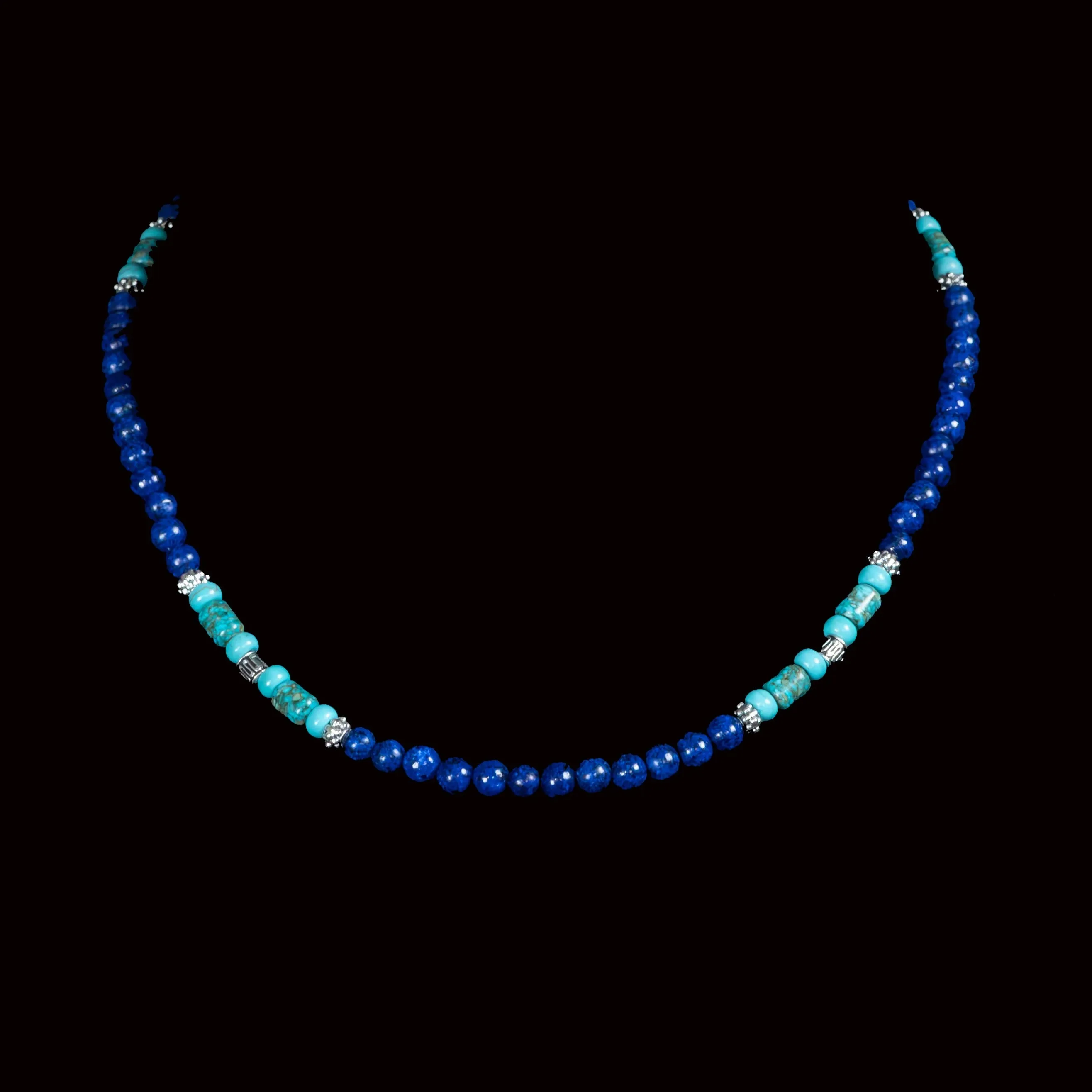 Landyn Beaded Lapis Lazuli & Larimar Necklace