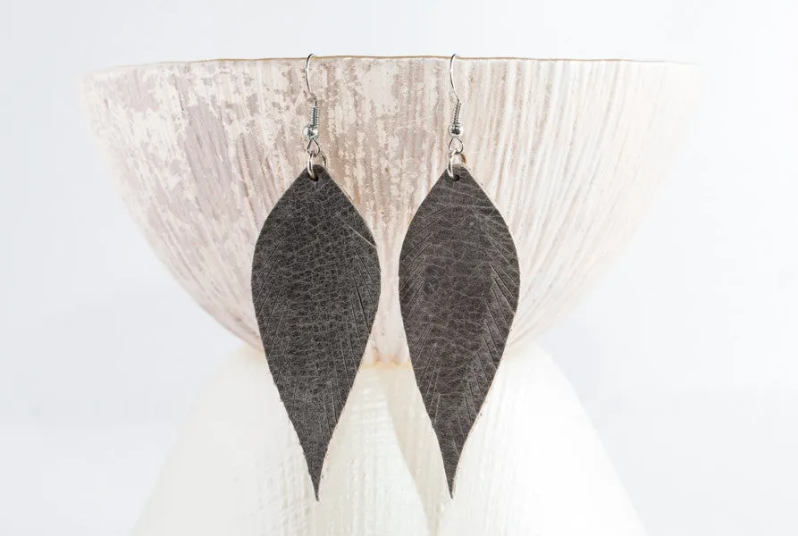 Leather Feathered Earrings | 6 Colors