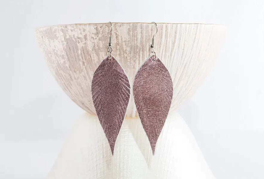 Leather Feathered Earrings | 6 Colors