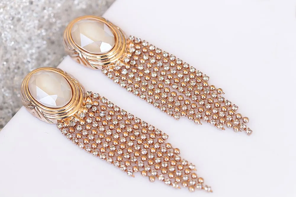 LONG WEDDING EARRINGS