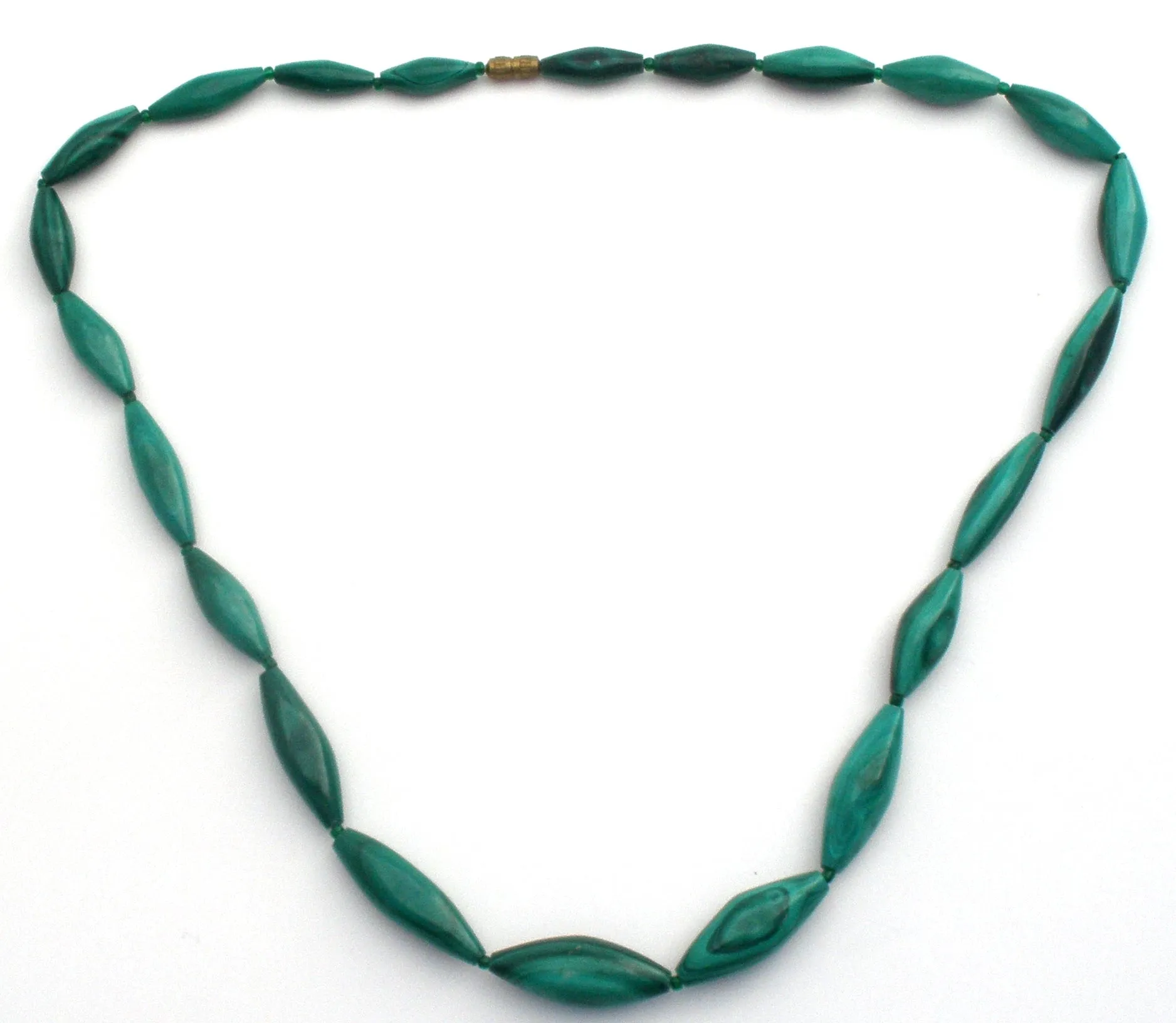 Malachite Bead Necklace 18" Long Vintage