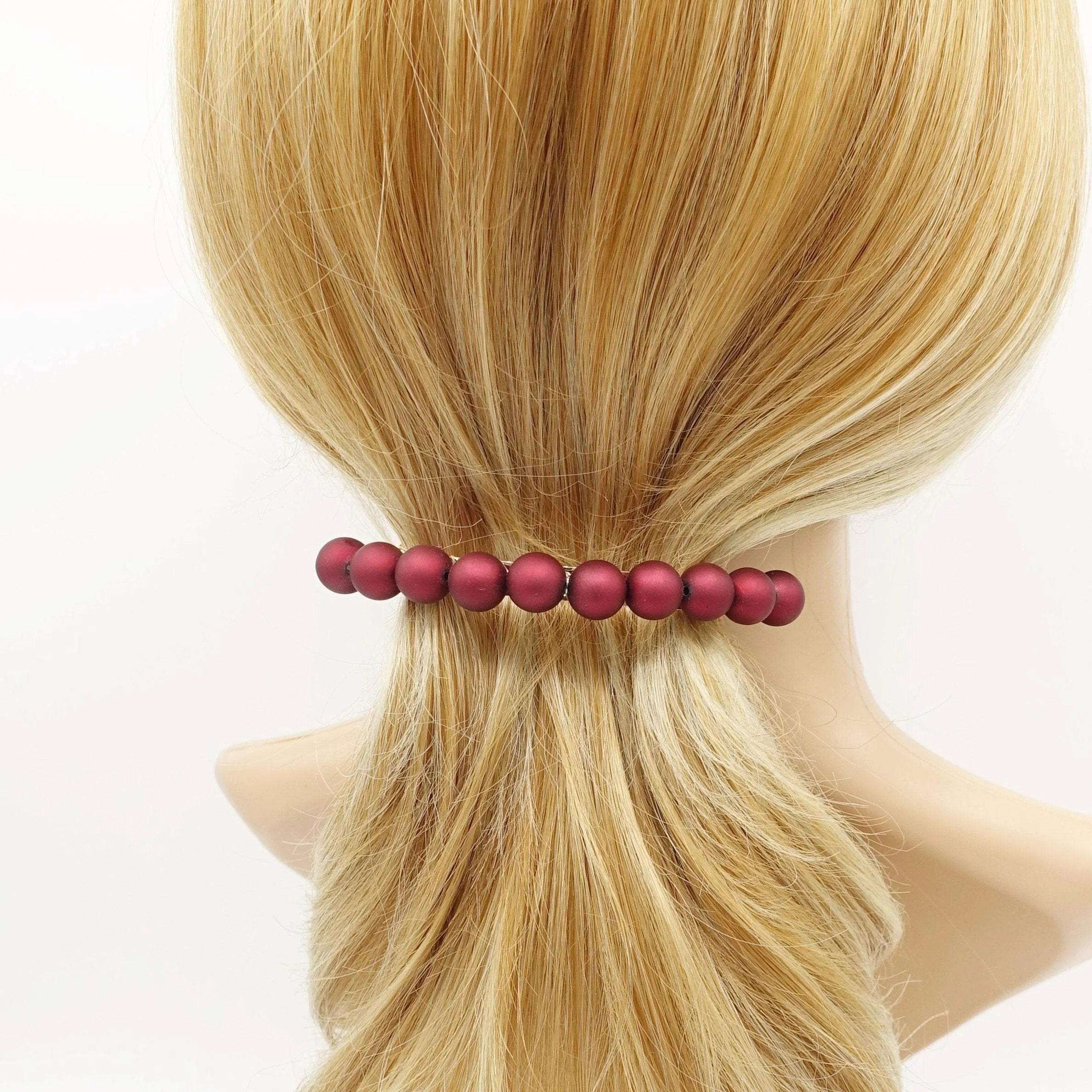 matte color ball embellished french barrette