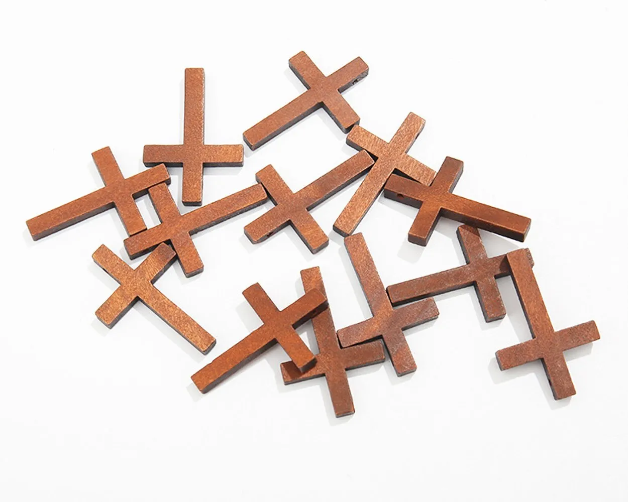 Mini Cross Charms 70 Pieces 1.6 inches x 1.2 inches Wood Cross Pendants