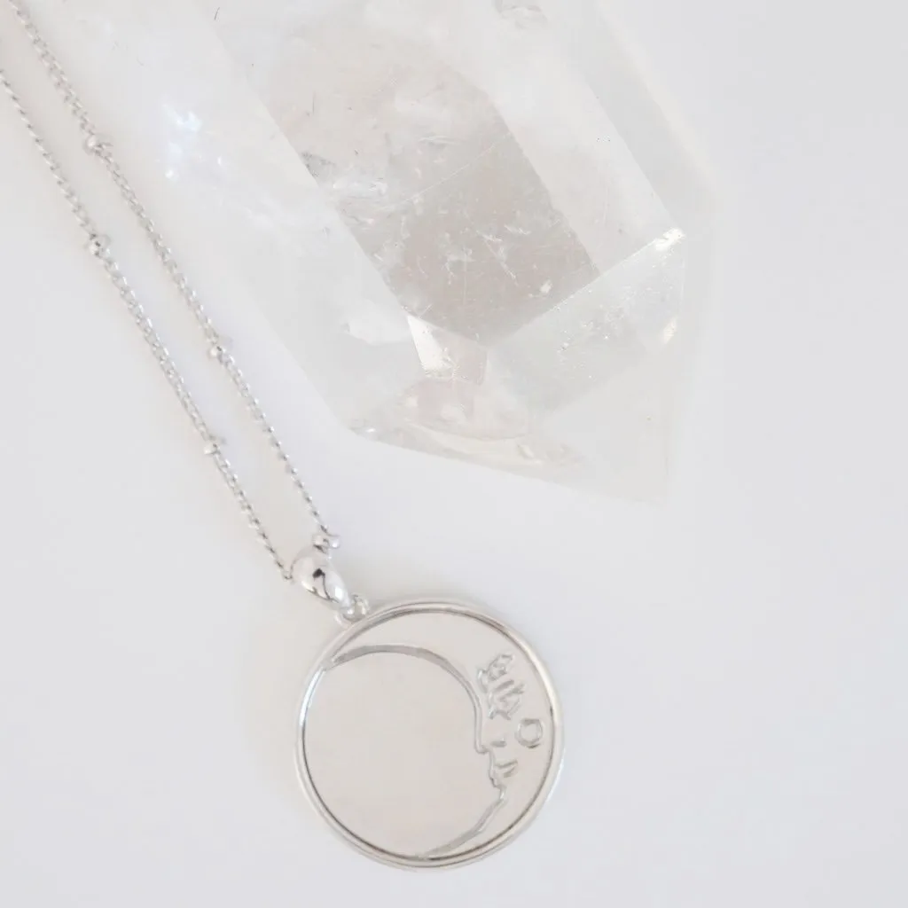 Moon Face Pendant Necklace