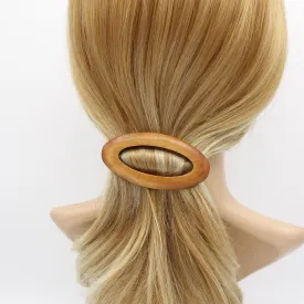 oval wood barrette natural hair accessory for women