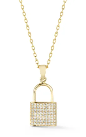 Pavé Padlock Necklace