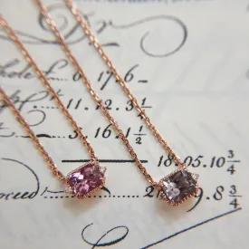 PETITE VINTAGE・18K ROSE GOLD SPINEL & DIAMOND NECKLACE