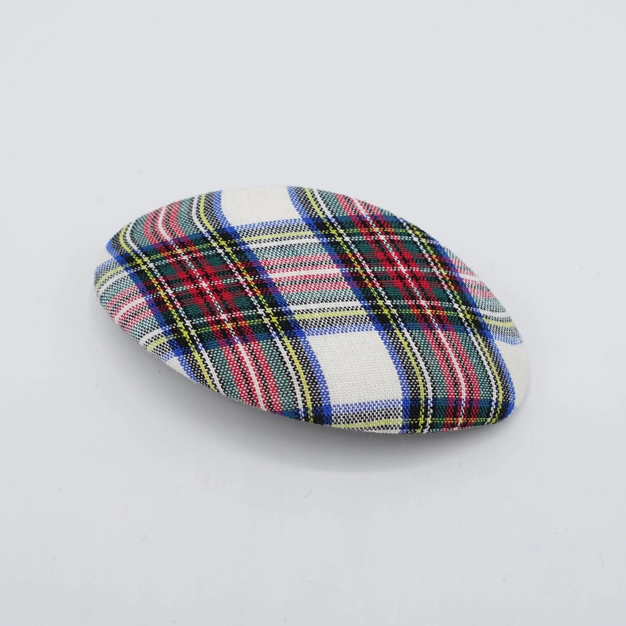 plaid hair barrette, oval hair barrette, daily hair barrette for women