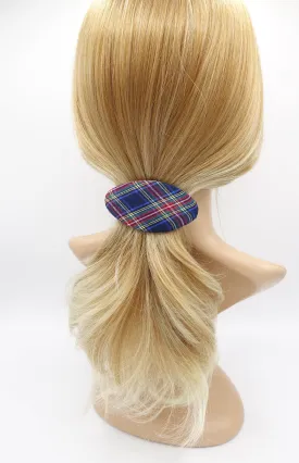 plaid hair barrette, oval hair barrette, daily hair barrette for women