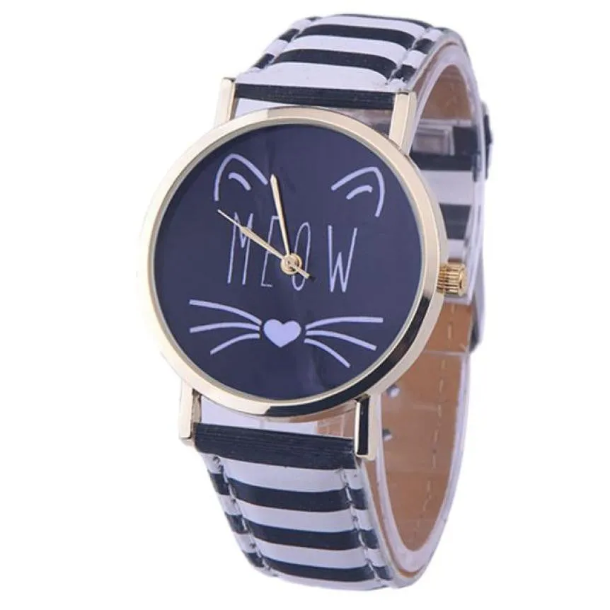 Quartz Cat Pattern Women Wristwatches