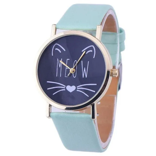 Quartz Cat Pattern Women Wristwatches