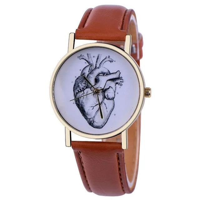 Quartz Faux leather lady wristwatches