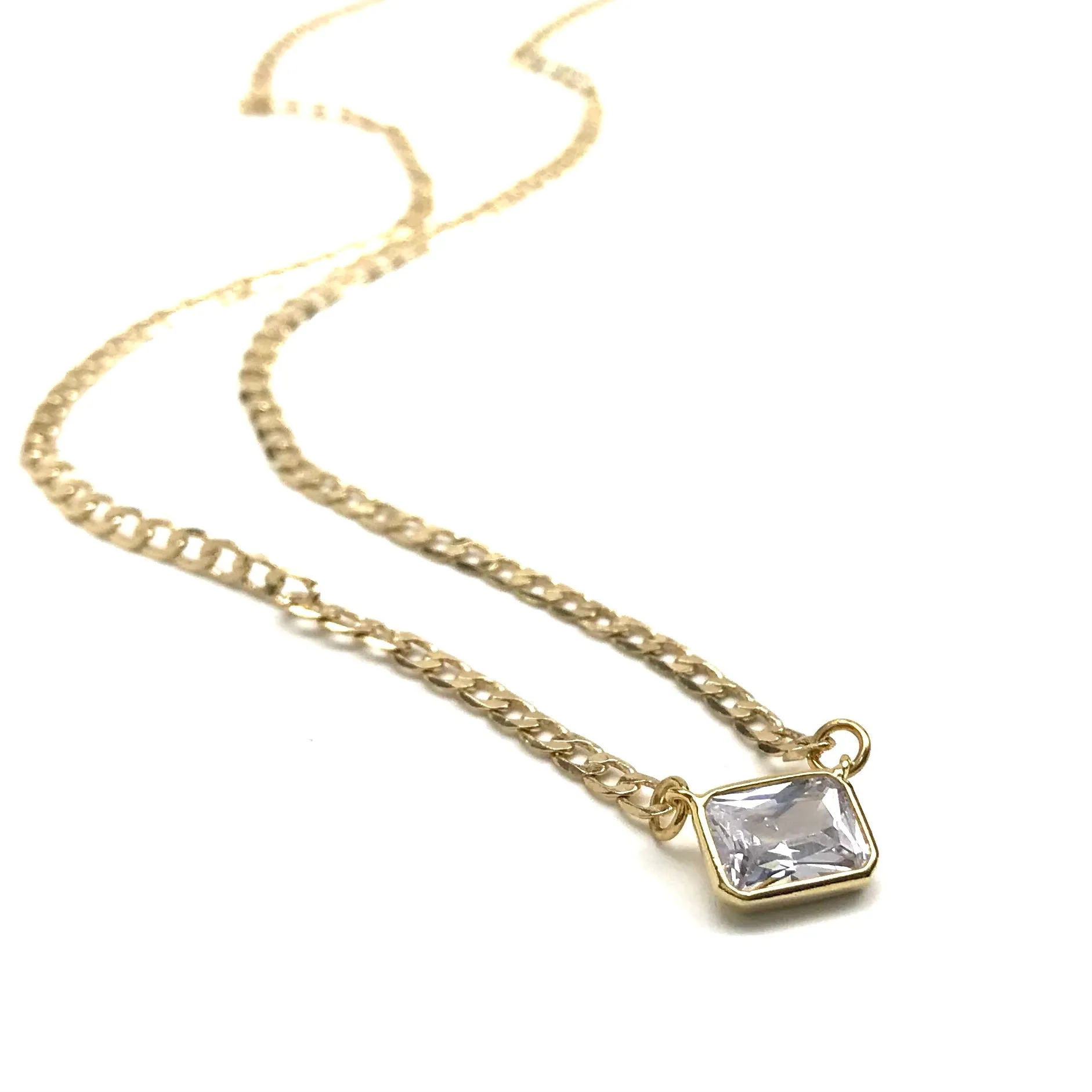 RECTANGLE CZ NECKLACE