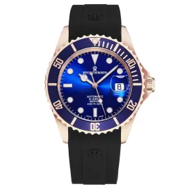 Revue Thommen Men's 'Diver' Blue Dial Black Rubber Strap Swiss Automatic Watch  17571.2865