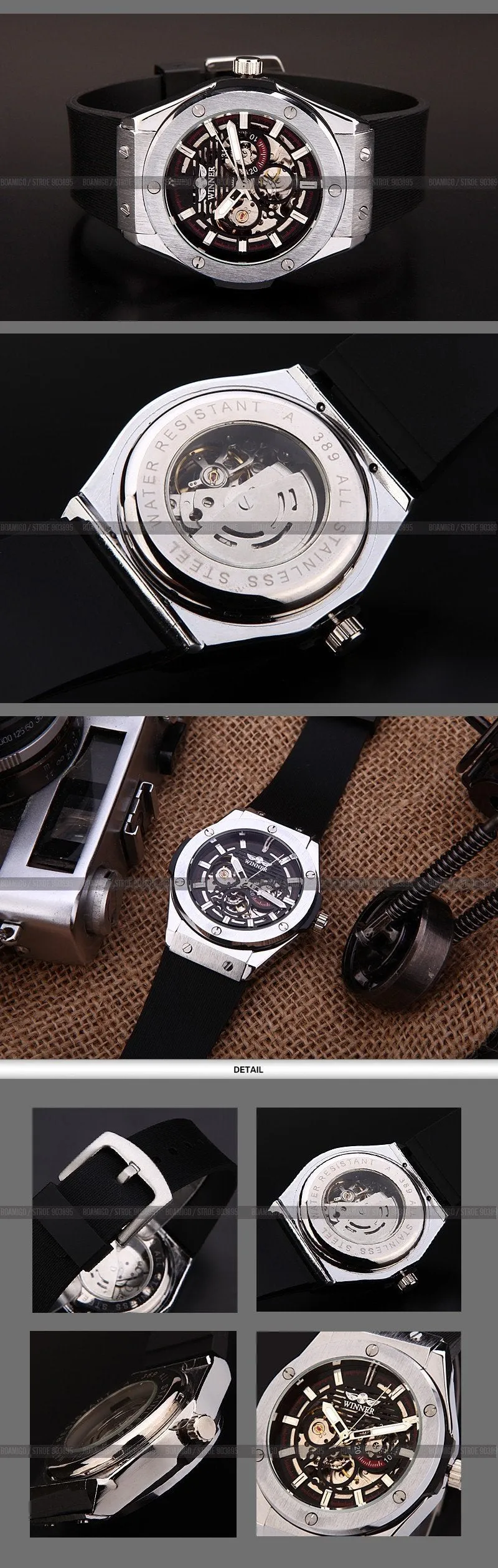 Self-Wind Luxury Skeleton Military Watch