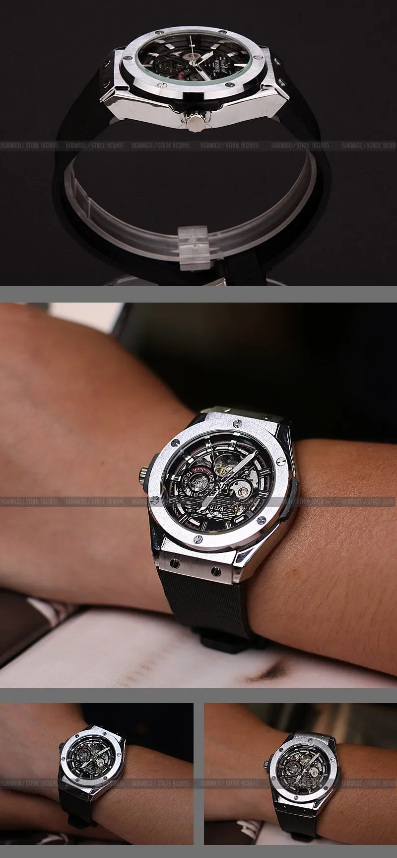 Self-Wind Luxury Skeleton Military Watch