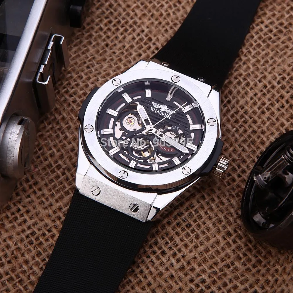 Self-Wind Luxury Skeleton Military Watch