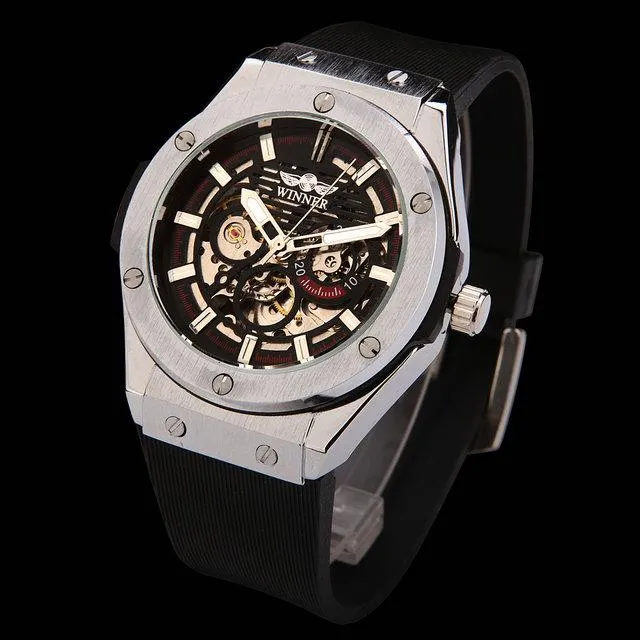 Self-Wind Luxury Skeleton Military Watch