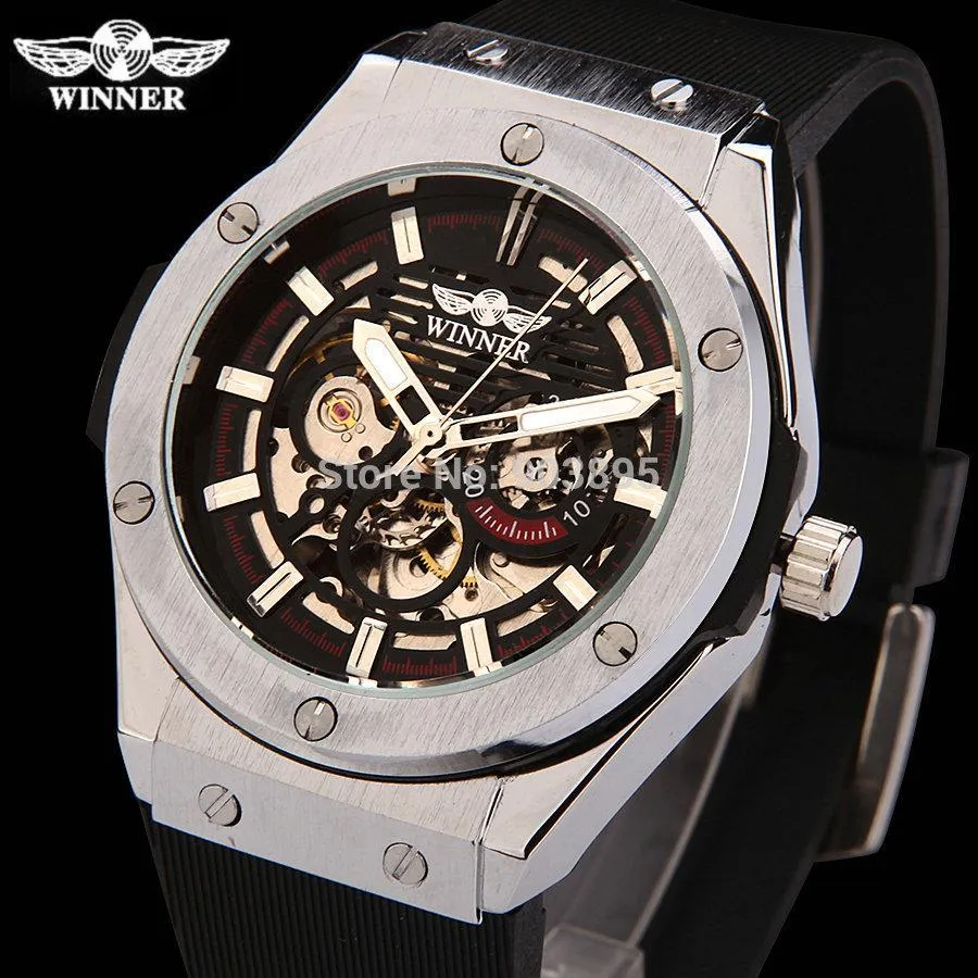 Self-Wind Luxury Skeleton Military Watch