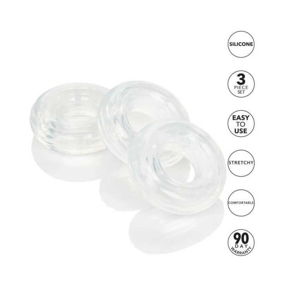 Set Of 3 Silicone Stacker Rings Clear