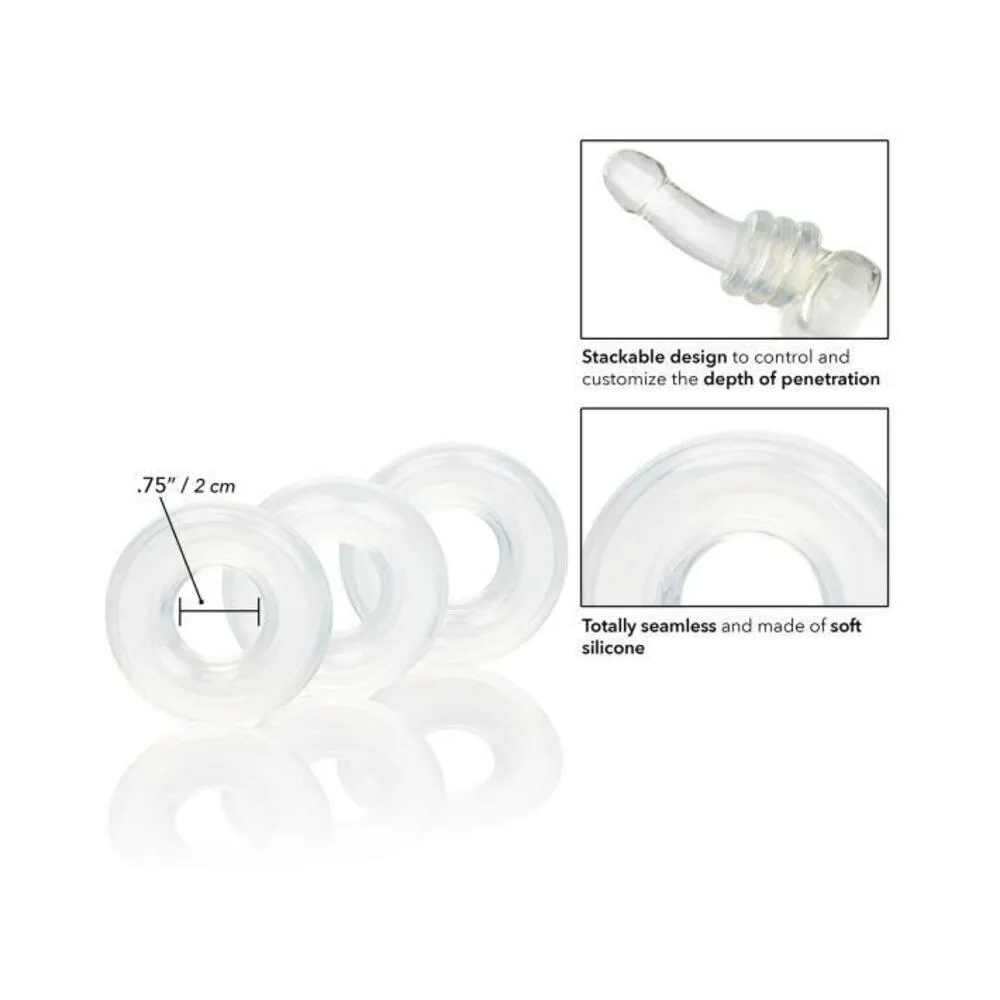 Set Of 3 Silicone Stacker Rings Clear