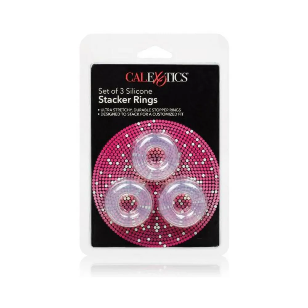 Set Of 3 Silicone Stacker Rings Clear