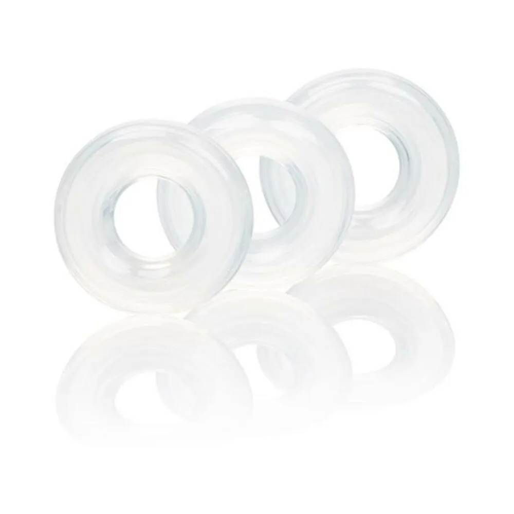 Set Of 3 Silicone Stacker Rings Clear