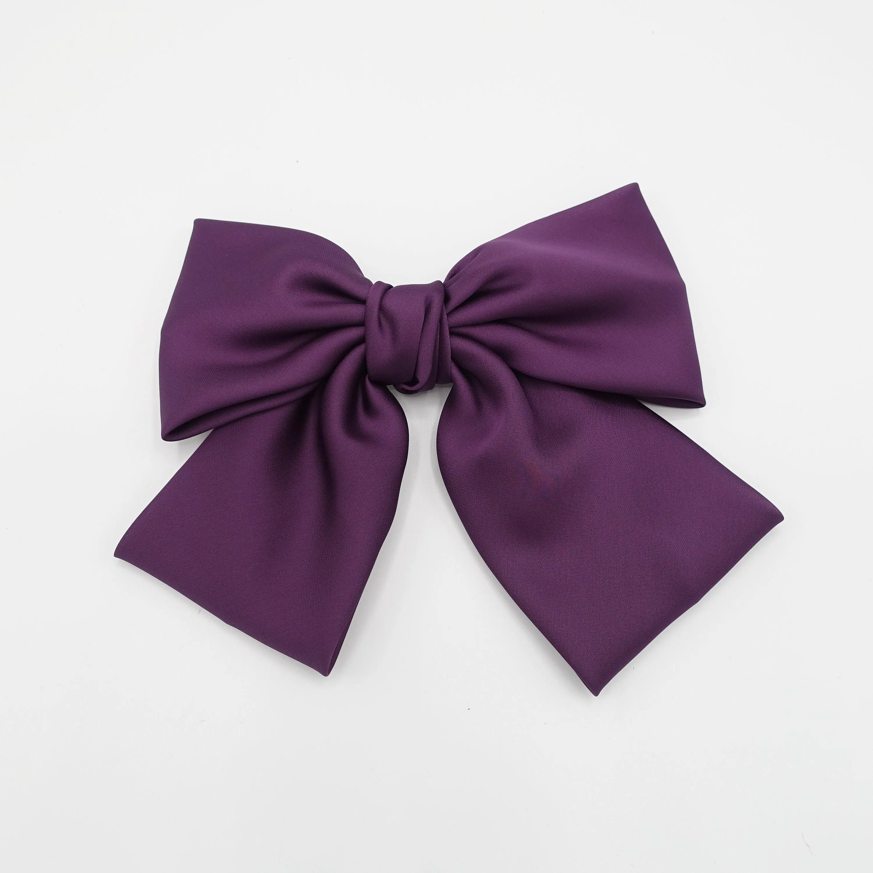 silk satin big K bow barrette glossy satin women hair accessory for women