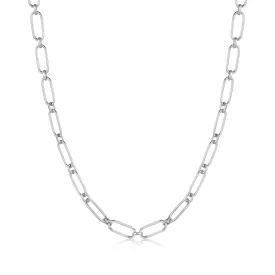 Silver Cable Connect Chunky Chain Necklace