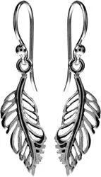 Silver Feather Design Earrings