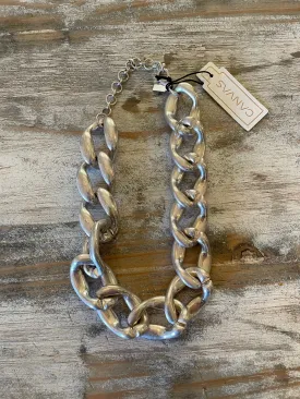 Silvertone Chunky Chain Link Necklace