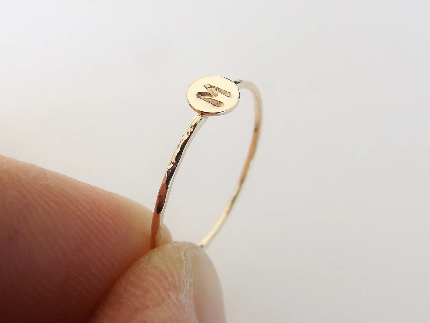 Skinny Solid Gold Initial Stacking Ring,Personalized Rings,Minimalist Rings,Initial Rings,Slim Stacking Rings,Gold Ring, Rings,Couples Rings