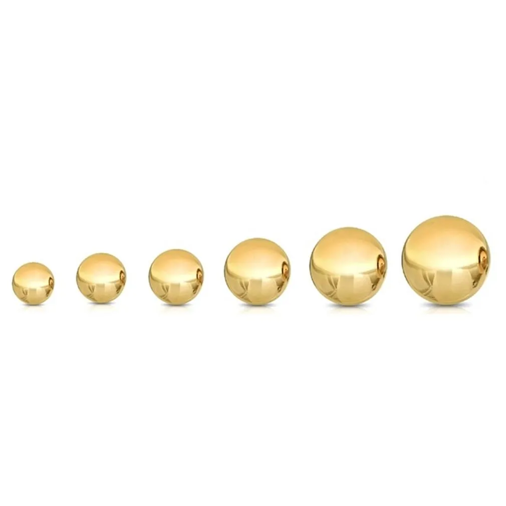 Solid 14K Gold Ball Studs - Assorted Sizes