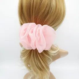 solid mesh scrunchies hair barrette pleated wave women hair accessories