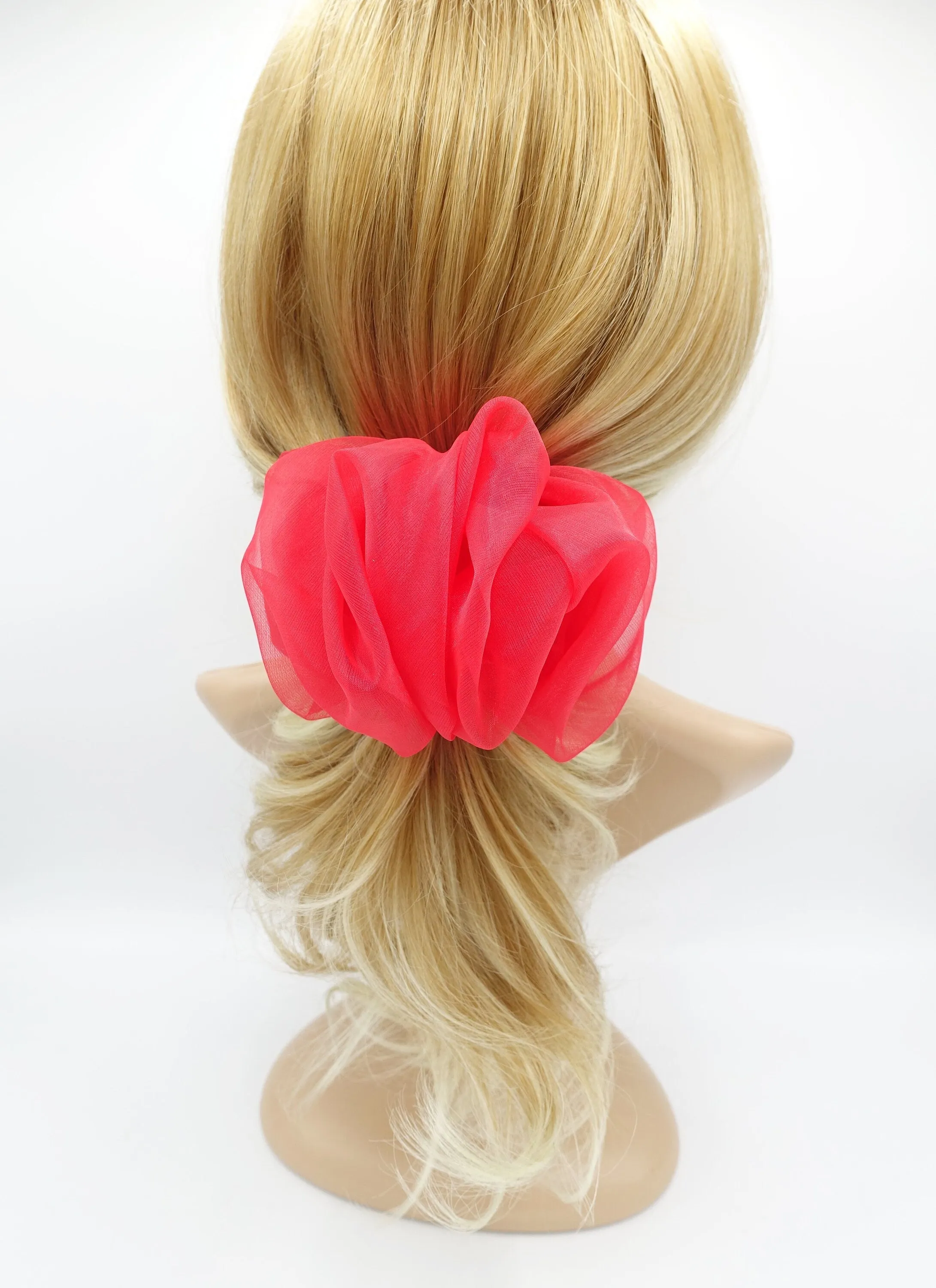 solid mesh scrunchies hair barrette pleated wave women hair accessories